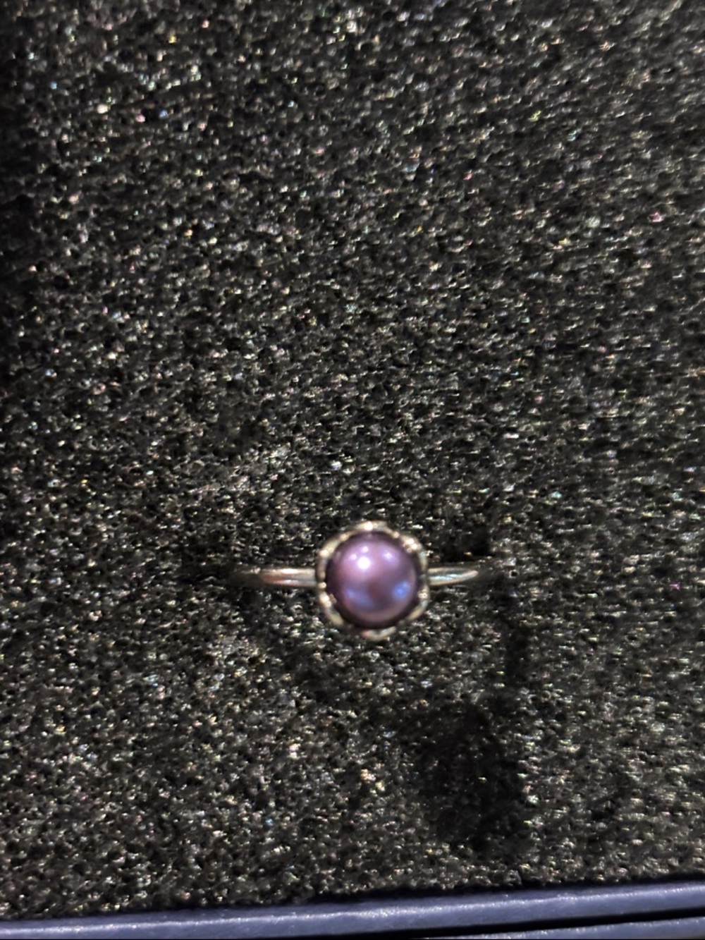 Pandora Retired Cultured Black Pearl Size 7.5 inside states S925 ALE 56